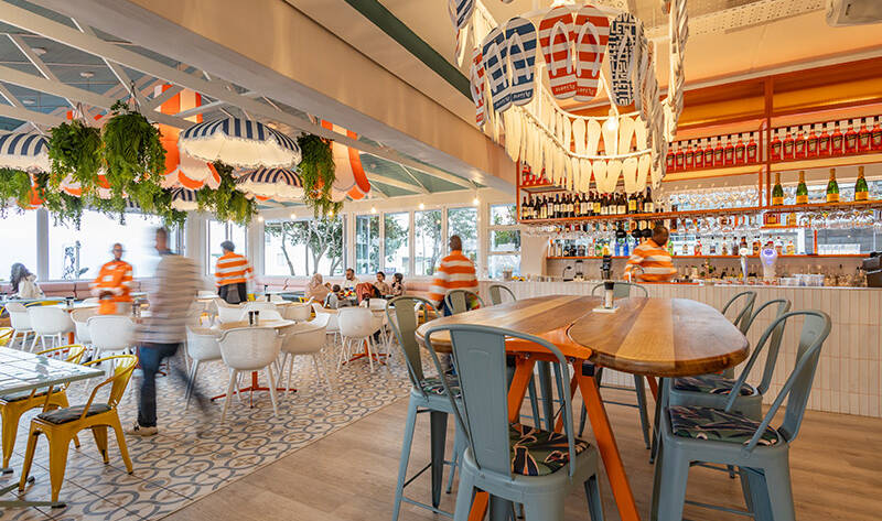 Inside beautiful Slops Restaurant Plettenberg Bay